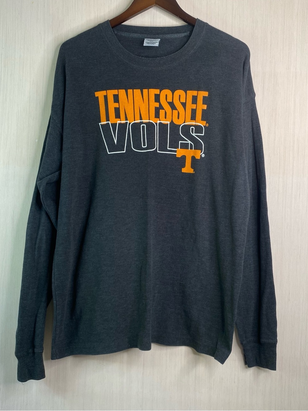 Pro-Ad Sports Tennessee Vols Waffle Knit Long Sleeve Shirt Charcoal 2XL